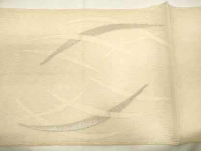 平和屋着物＊夏物 太鼓柄袋帯 芝草文 銀糸 正絹 逸品 CAAV5087eg