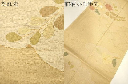 平和屋着物＊夏物 六通柄 京袋帯 雲重ね枝花文 金糸 正絹 逸品 CAAV5094eg