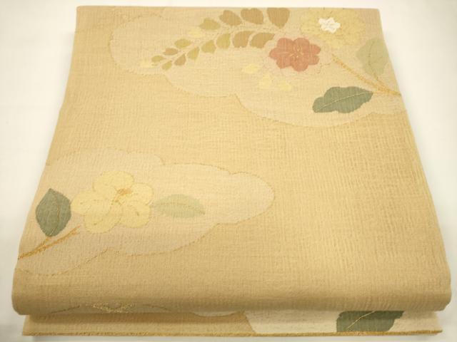 平和屋着物＊夏物 六通柄 京袋帯 雲重ね枝花文 金糸 正絹 逸品 CAAV5094eg