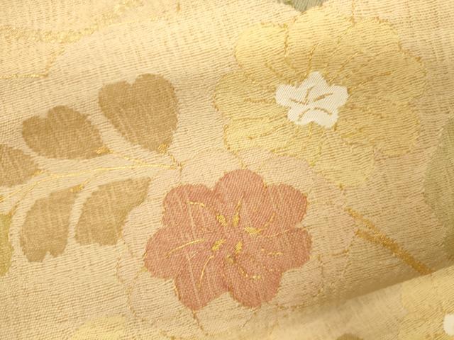 平和屋着物＊夏物 六通柄 京袋帯 雲重ね枝花文 金糸 正絹 逸品 CAAV5094eg
