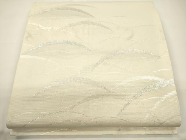 平和屋着物＊夏物 六通柄袋帯 芝草文 銀糸 正絹 逸品 CAAV5095eg