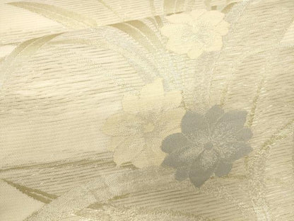 平和屋着物＊夏物　六通柄袋帯　草花文　金銀糸　正絹　逸品　CAAV5097eg