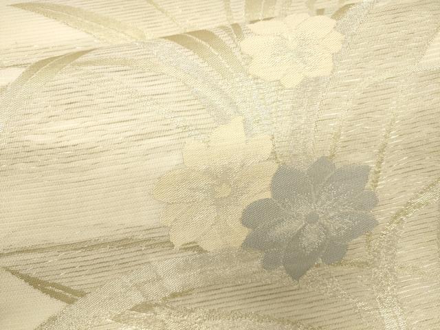 平和屋着物＊夏物　六通柄袋帯　草花文　金銀糸　正絹　逸品　CAAV5097eg