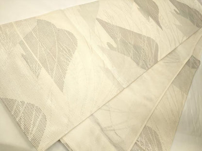 平和屋着物＊夏物 六通柄袋帯 遠山草木文 銀糸 正絹 逸品 CAAV5113eg