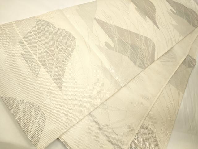 平和屋着物＊夏物 六通柄袋帯 遠山草木文 銀糸 正絹 逸品 CAAV5113eg