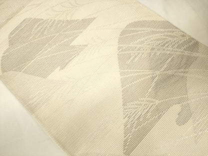 平和屋着物＊夏物 六通柄袋帯 遠山草木文 銀糸 正絹 逸品 CAAV5113eg