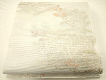 平和屋着物＊夏物　六通柄袋帯　草木文　金糸　正絹　逸品　CAAV5132eg