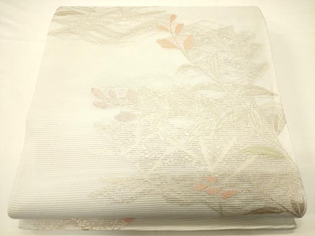 平和屋着物＊夏物　六通柄袋帯　草木文　金糸　正絹　逸品　CAAV5132eg