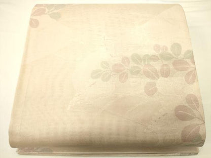 平和屋着物＊夏物　六通柄袋帯　流水草花文　銀糸　正絹　逸品　未使用　CAAV5148eg