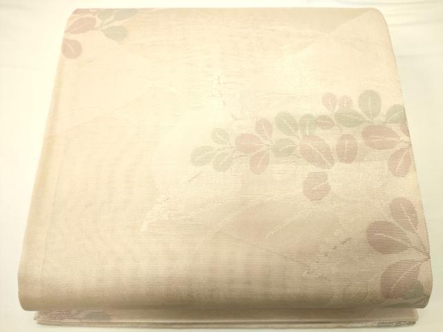 平和屋着物＊夏物　六通柄袋帯　流水草花文　銀糸　正絹　逸品　未使用　CAAV5148eg