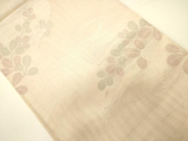平和屋着物＊夏物　六通柄袋帯　流水草花文　銀糸　正絹　逸品　未使用　CAAV5148eg