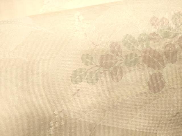 平和屋着物＊夏物　六通柄袋帯　流水草花文　銀糸　正絹　逸品　未使用　CAAV5148eg