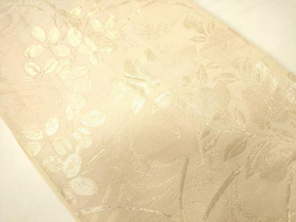 平和屋着物＊夏物　六通柄袋帯　流水草花文　金糸　正絹　逸品　CAAV5151eg