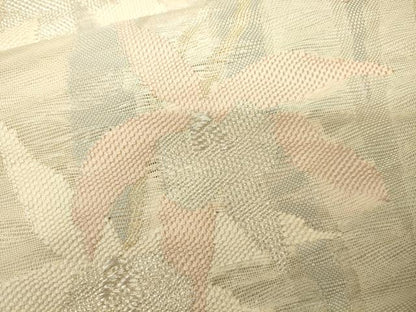 平和屋着物＊夏物　六通柄袋帯　草花文　金銀糸　正絹　逸品　CAAV5164eg
