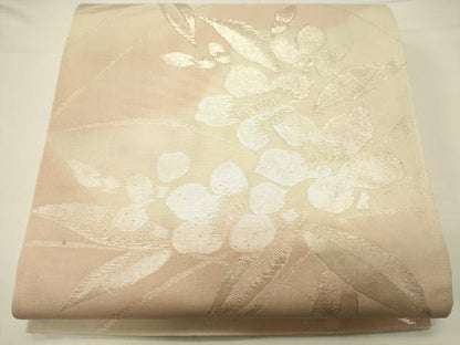 平和屋着物＊夏物　六通柄袋帯　芝花文　銀糸　正絹　逸品　CAAV5170eg