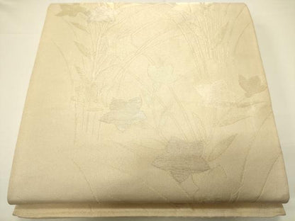 平和屋着物＊夏物　六通柄袋帯　草花文　金銀糸　正絹　逸品　CAAV5171eg
