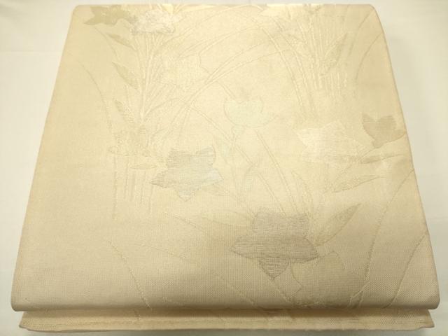 平和屋着物＊夏物　六通柄袋帯　草花文　金銀糸　正絹　逸品　CAAV5171eg