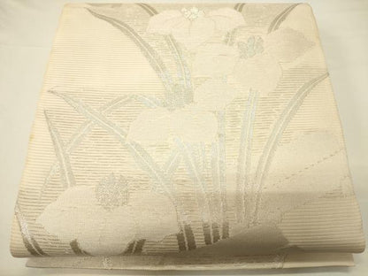 平和屋着物＊夏物　六通柄袋帯　杜若　銀糸　正絹　逸品　CAAV5173eg