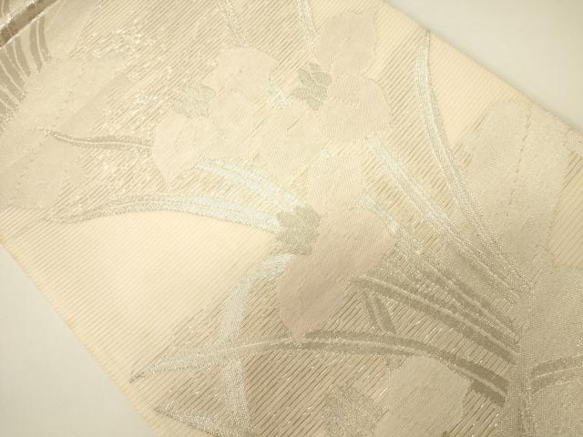平和屋着物＊夏物　六通柄袋帯　杜若　銀糸　正絹　逸品　CAAV5173eg
