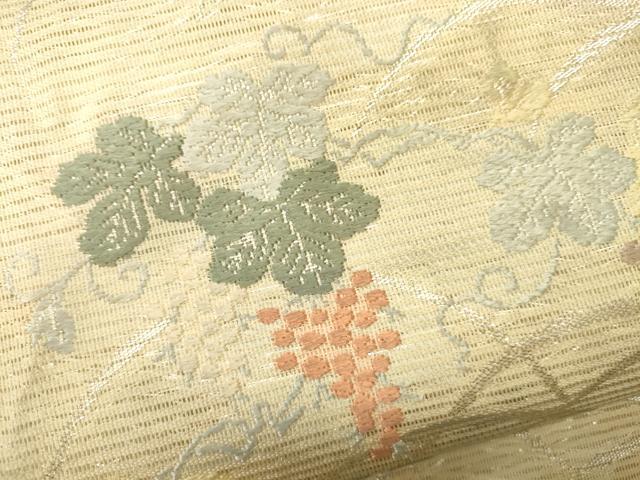 平和屋着物＊夏物　六通柄袋帯　唐織　芝花文　金銀糸　正絹　逸品　CAAV5174eg