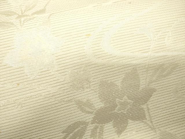 平和屋着物＊夏物　六通柄袋帯　流水草花文　銀糸　ラメ糸　正絹　逸品　CAAV5182eg