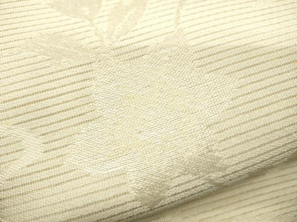 平和屋着物＊夏物　六通柄袋帯　流水草花文　銀糸　ラメ糸　正絹　逸品　CAAV5182eg