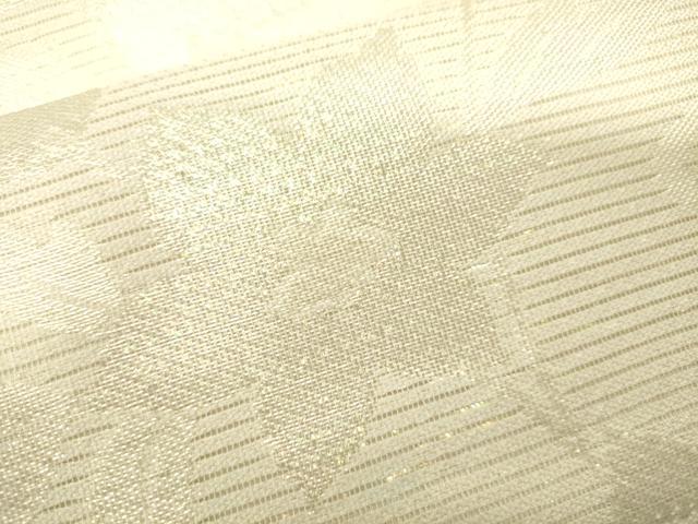 平和屋着物＊夏物　六通柄袋帯　流水草花文　銀糸　ラメ糸　正絹　逸品　CAAV5182eg