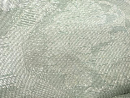 平和屋着物＊夏物　六通柄袋帯　格天井花丸文　銀糸　正絹　逸品　CAAV5184eg