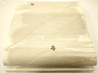 平和屋着物＊夏物　六通柄袋帯　流水花文　金銀糸　正絹　逸品　CAAV5196eg