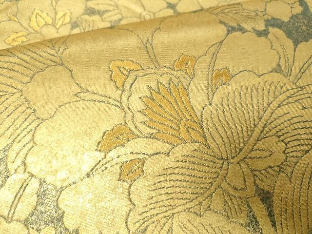 平和屋着物●西陣 長嶋成織物 六通柄袋帯 洋花の調 瀞金錦 本金箔 正絹 逸品 CAAV5203yk