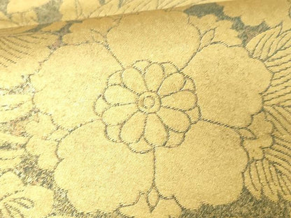 平和屋着物●西陣 長嶋成織物 六通柄袋帯 洋花の調 瀞金錦 本金箔 正絹 逸品 CAAV5203yk