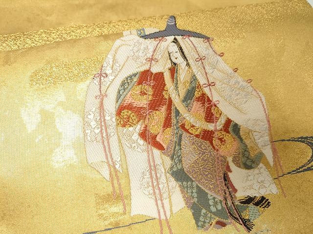 平和屋着物●西陣 長嶋成織物 六通柄袋帯 唐織 王朝優雅 瀞金錦 本金箔 正絹 逸品 CAAV5206yk