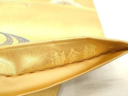 平和屋着物●西陣 長嶋成織物 六通柄袋帯 唐織 王朝優雅 瀞金錦 本金箔 正絹 逸品 CAAV5206yk