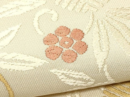 平和屋着物●全通柄　本袋帯　唐織　花唐草文　正絹　逸品　未使用　CAAV5222yk