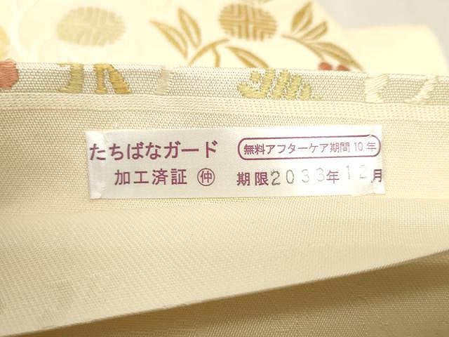 平和屋着物●全通柄　本袋帯　唐織　花唐草文　正絹　逸品　未使用　CAAV5222yk