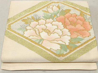 平和屋着物●爪搔き本綴れ　八寸名古屋帯　菱花文　金銀糸　正絹　逸品　CAAV5225yk