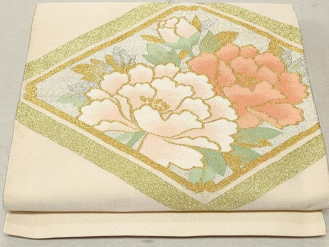 平和屋着物●爪搔き本綴れ　八寸名古屋帯　菱花文　金銀糸　正絹　逸品　CAAV5225yk