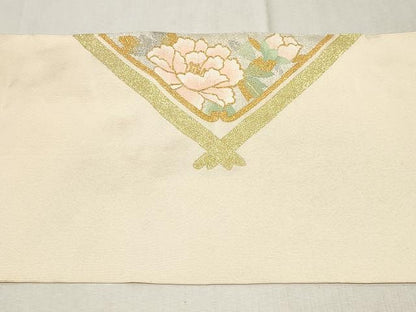 平和屋着物●爪搔き本綴れ　八寸名古屋帯　菱花文　金銀糸　正絹　逸品　CAAV5225yk