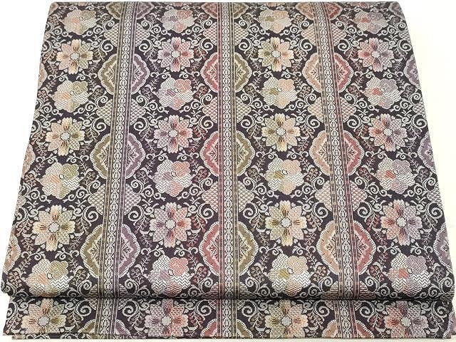 平和屋着物●本場筑前博多織　八寸名古屋帯　花唐草文　正絹　逸品　CAAV5231yk