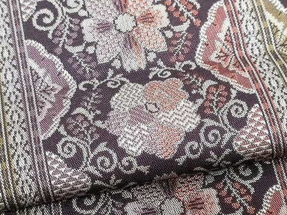 平和屋着物●本場筑前博多織　八寸名古屋帯　花唐草文　正絹　逸品　CAAV5231yk