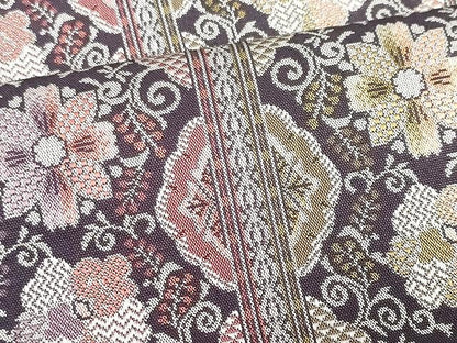 平和屋着物●本場筑前博多織　八寸名古屋帯　花唐草文　正絹　逸品　CAAV5231yk
