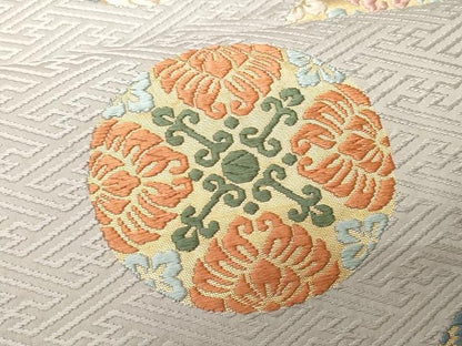 平和屋着物●六通柄袋帯　唐織　紗綾形有職文　金糸　正絹　逸品　CAAV5249yk