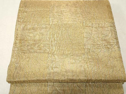 平和屋着物▽スリーシーズン 春夏秋 全通柄袋帯 市松文 金糸 正絹 逸品 CAAV5255yk