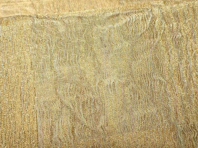 平和屋着物▽スリーシーズン 春夏秋 全通柄袋帯 市松文 金糸 正絹 逸品 CAAV5255yk