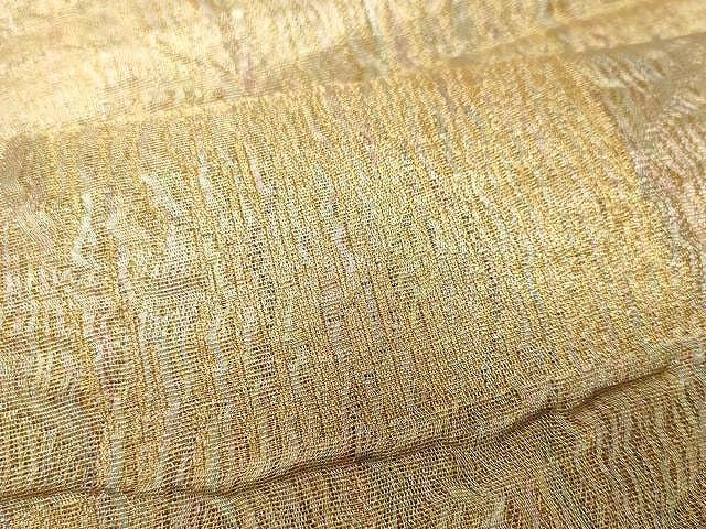 平和屋着物▽スリーシーズン 春夏秋 全通柄袋帯 市松文 金糸 正絹 逸品 CAAV5255yk