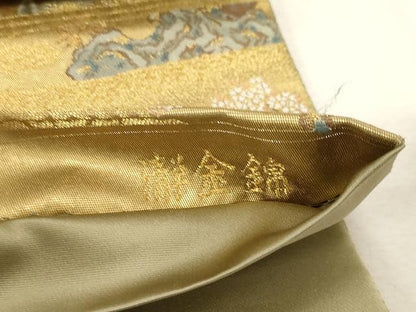 平和屋着物●西陣　長嶋成織物　六通柄袋帯　花鳥の楽園図　瀞金箔　本金箔　証紙付き　正絹　逸品　CAAV5414yk