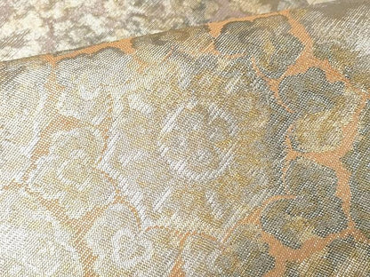 平和屋着物▼佐賀錦 六通柄袋帯 正倉院花文 金銀糸 正絹 逸品 CAAV5521yk