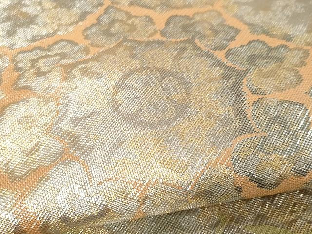 平和屋着物▼佐賀錦 六通柄袋帯 正倉院花文 金銀糸 正絹 逸品 CAAV5521yk
