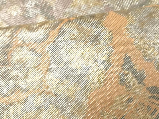 平和屋着物▼佐賀錦 六通柄袋帯 正倉院花文 金銀糸 正絹 逸品 CAAV5521yk