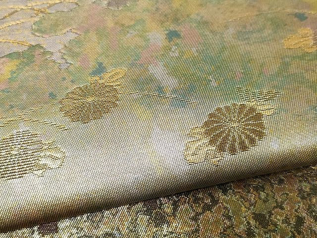 平和屋着物▼六通柄袋帯　吉祥花文　金銀糸　引箔　正絹　逸品　CAAV5596yk